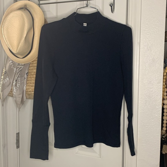 Intamilty free free people mock neck long sleeve tshirt , thermal - Picture 2 of 9